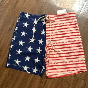 AE American Flag Swim Trunks